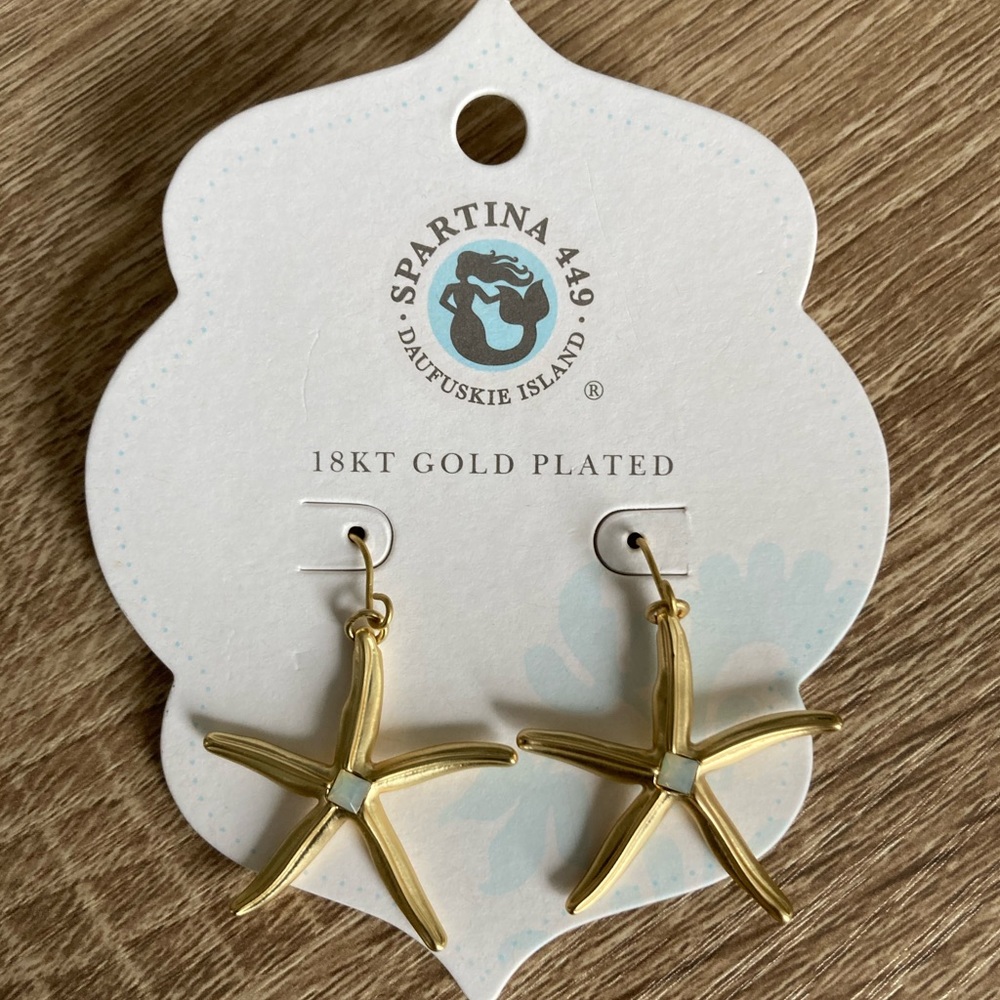 Beach Inspired Gold Starfish Earrings